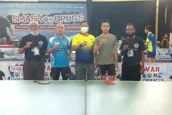 Perebutkan Piala Kepala BNN RI dalam ajang Smash On Drugs, Atlit Tenis Meja Sulawesi Barat siap memberikan yang terbaik.