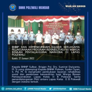 KEPALA BNNP SULBAR HADIRI PEMBUKAAN PROGRAM REHABILITASI SOSIAL DAN PEMBINAAN KEMANDIRIAN BAGI WARGA BINAAN LAPAS KELAS II B POLEWALI
