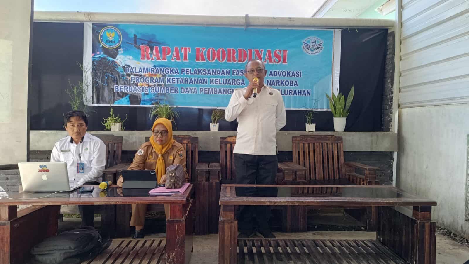 Rapat Koordinasi Pelaksanaan Dalam Rangka Pelaksanaan Fasilitasi Advokasi Program Ketahanan Keluarga Anti Narkoba Berbasis Sumber Daya Pembangunan Desa/Kelurahan.